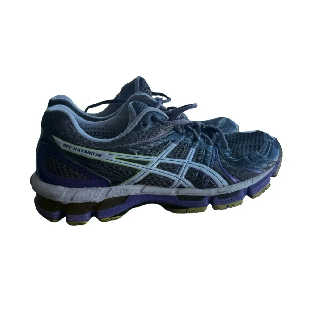 ASICS Gel Kayano Women's 9  Running Shoes Gray‎ Purple Yellow Stability Trainer